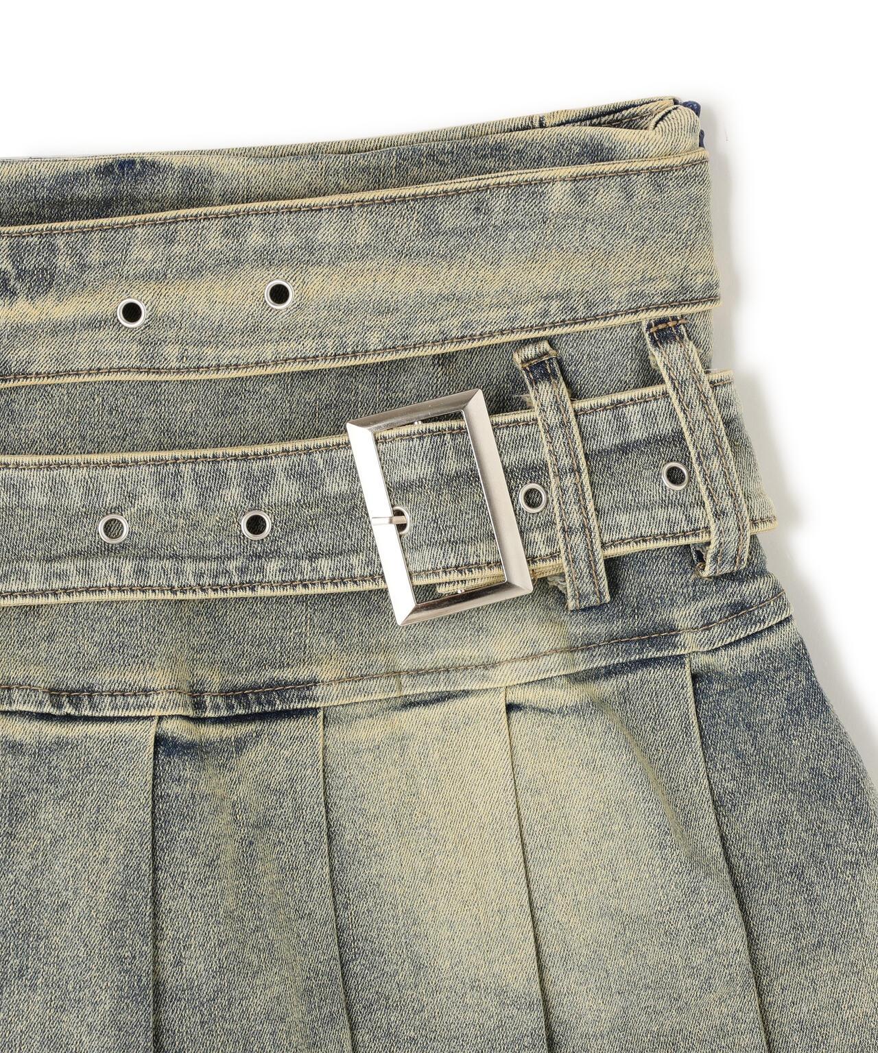 MAVYTH/メヴィス/W BELT DENIM MINI SKIRT
