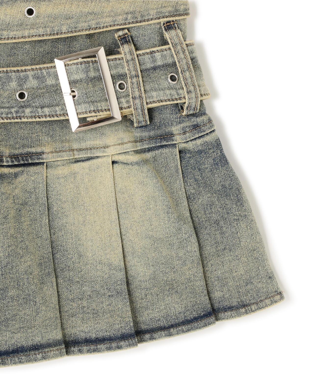 MAVYTH/メヴィス/W BELT DENIM MINI SKIRT