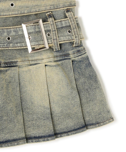 MAVYTH/メヴィス/W BELT DENIM MINI SKIRT