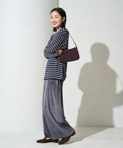啞光 絲絨 後開叉 半身裙