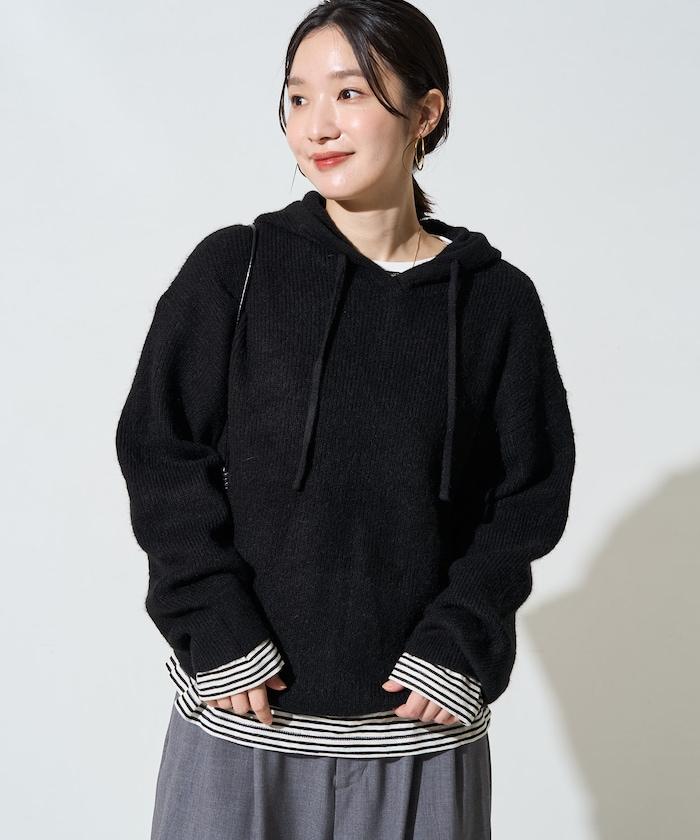安哥拉混紡 連帽 針織套頭衫