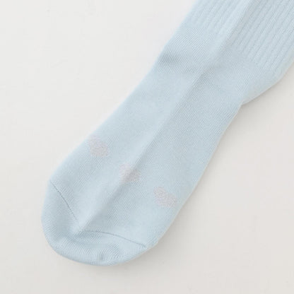 Logo刺繡羅紋高筒襪