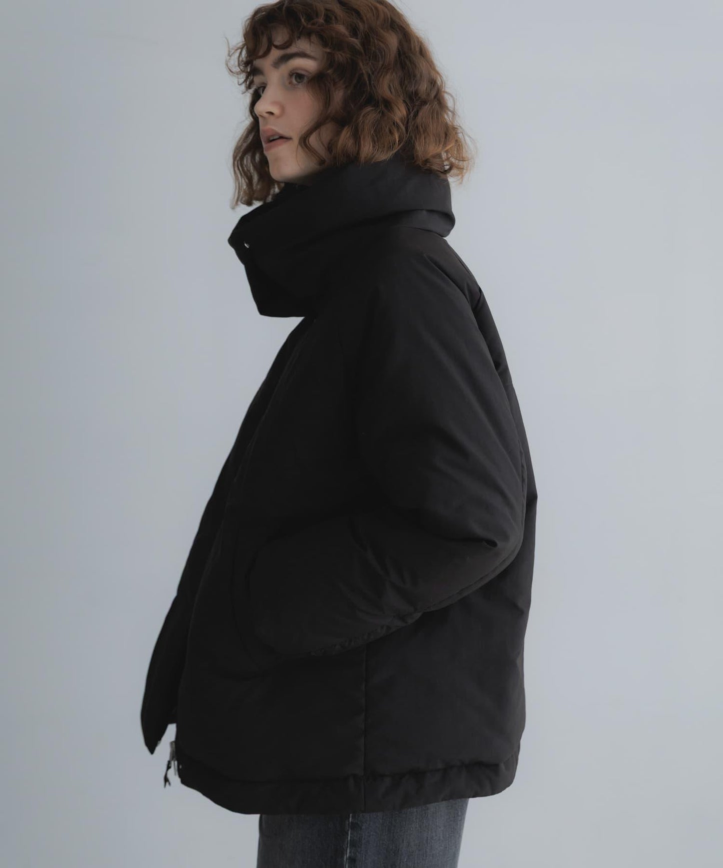 防潑水 大翻領 羽絨服