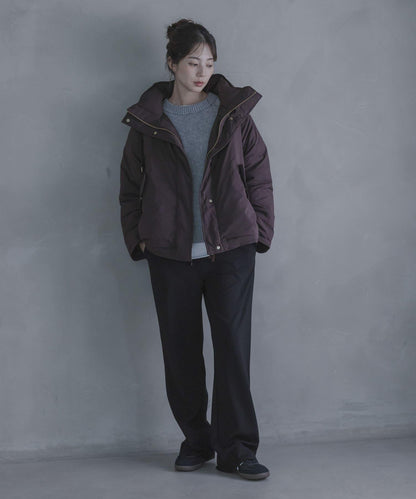 防潑水兩穿連帽立領羽絨服