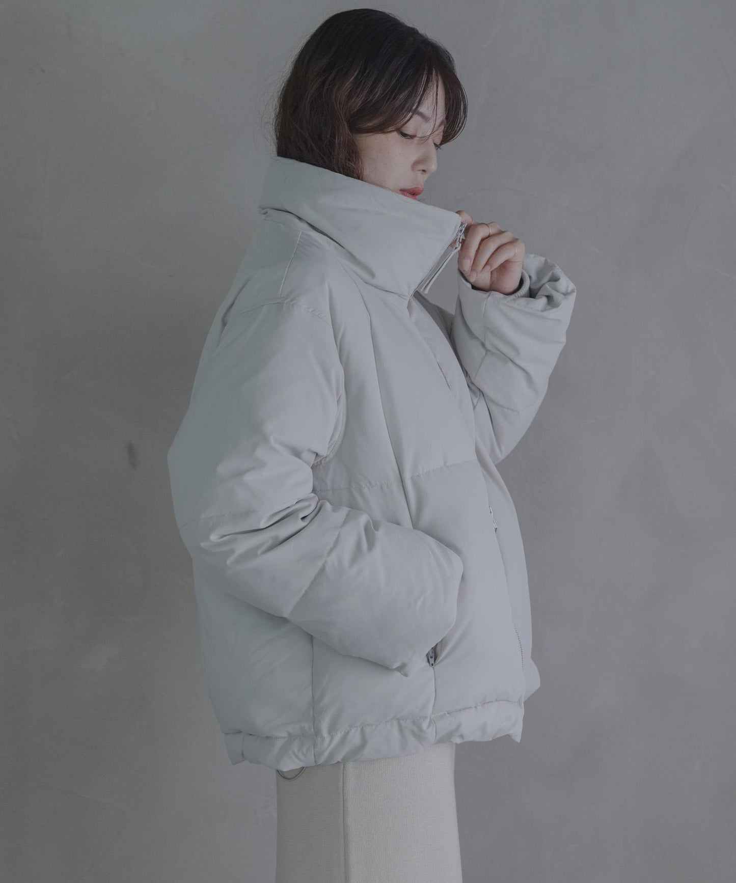 雙拉鍊立領羽絨服