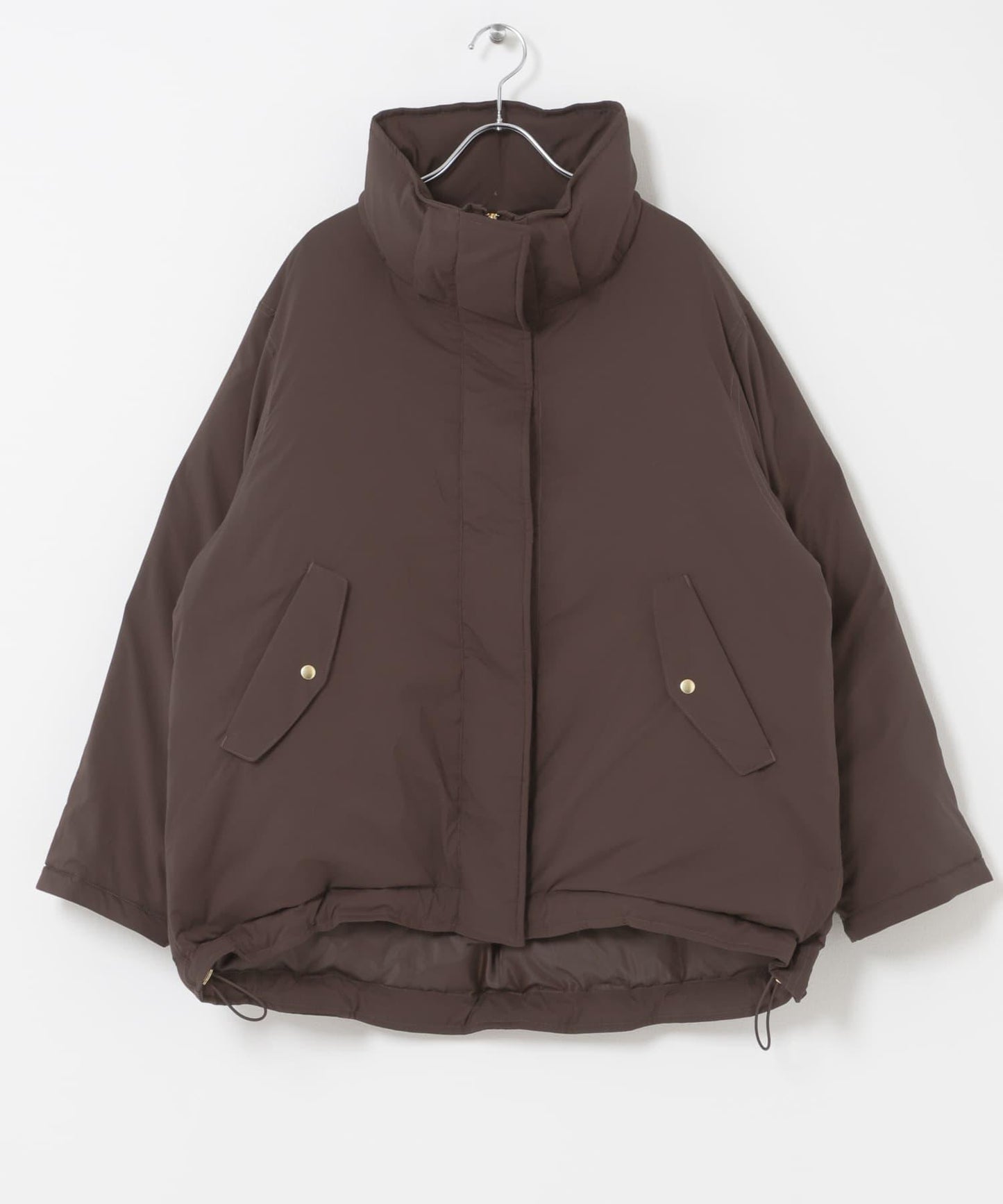 防潑水兩穿連帽立領羽絨服