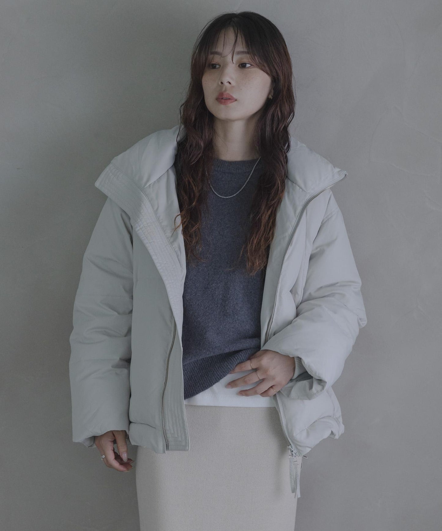 雙拉鍊立領羽絨服