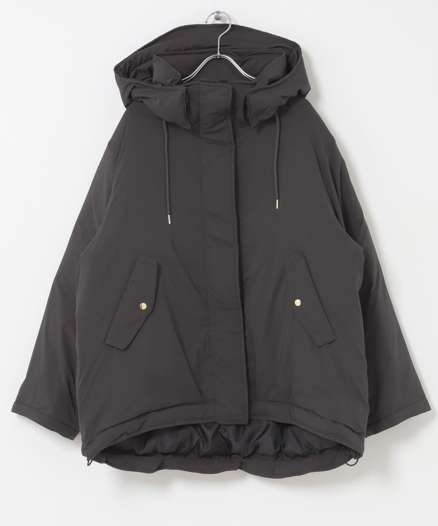 防潑水兩穿連帽立領羽絨服