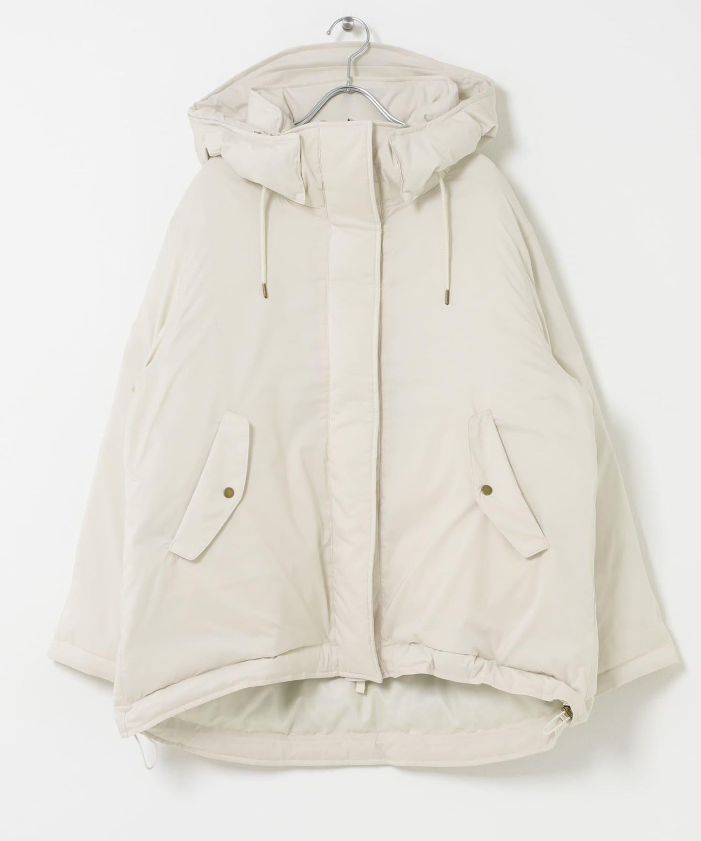 防潑水兩穿連帽立領羽絨服