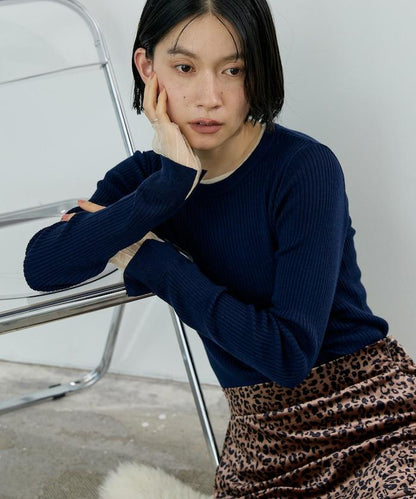 可水洗 撞色 疊穿 透視針織衫