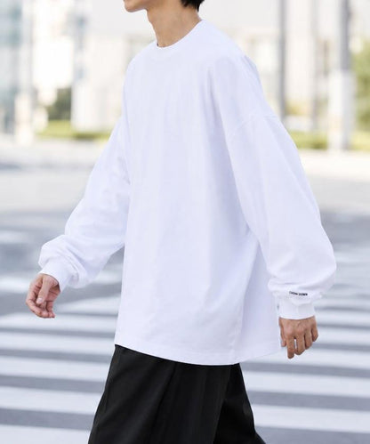 寬鬆版型 單點刺繡 圓領 長袖T恤