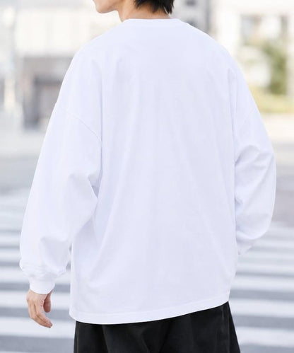 寬鬆版型 單點刺繡 圓領 長袖T恤