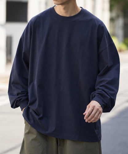 寬鬆版型 單點刺繡 圓領 長袖T恤