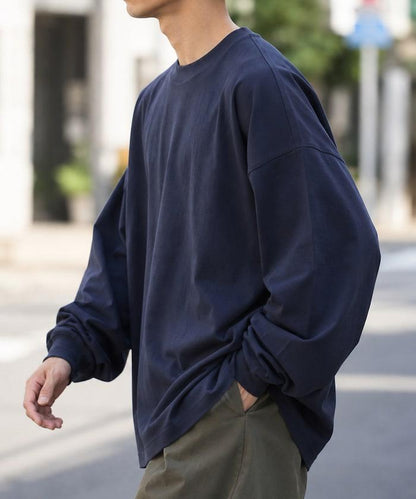 寬鬆版型 單點刺繡 圓領 長袖T恤