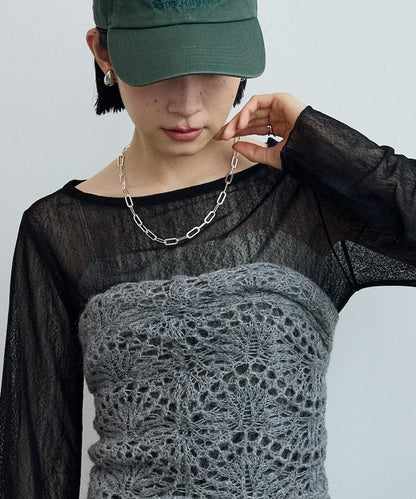 網紗透視長袖T恤