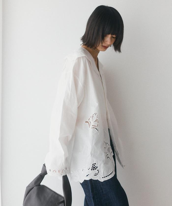 鏤空刺繡襯衫
