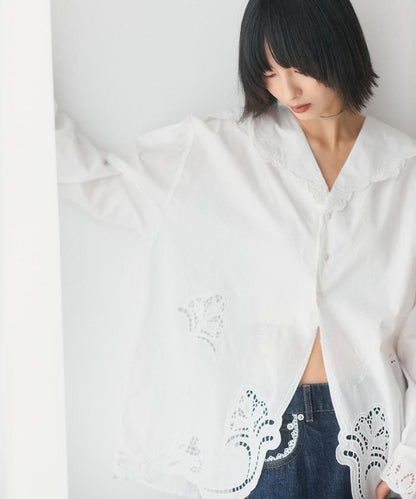 鏤空刺繡襯衫