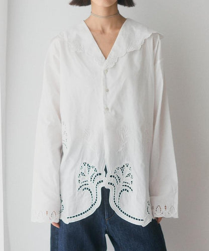 鏤空刺繡襯衫
