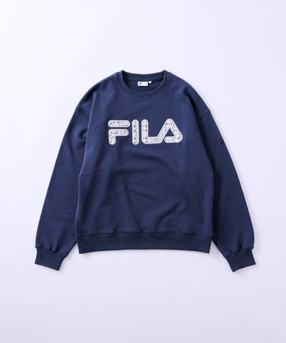 FILA 蕾絲拼接加絨圓領衛衣