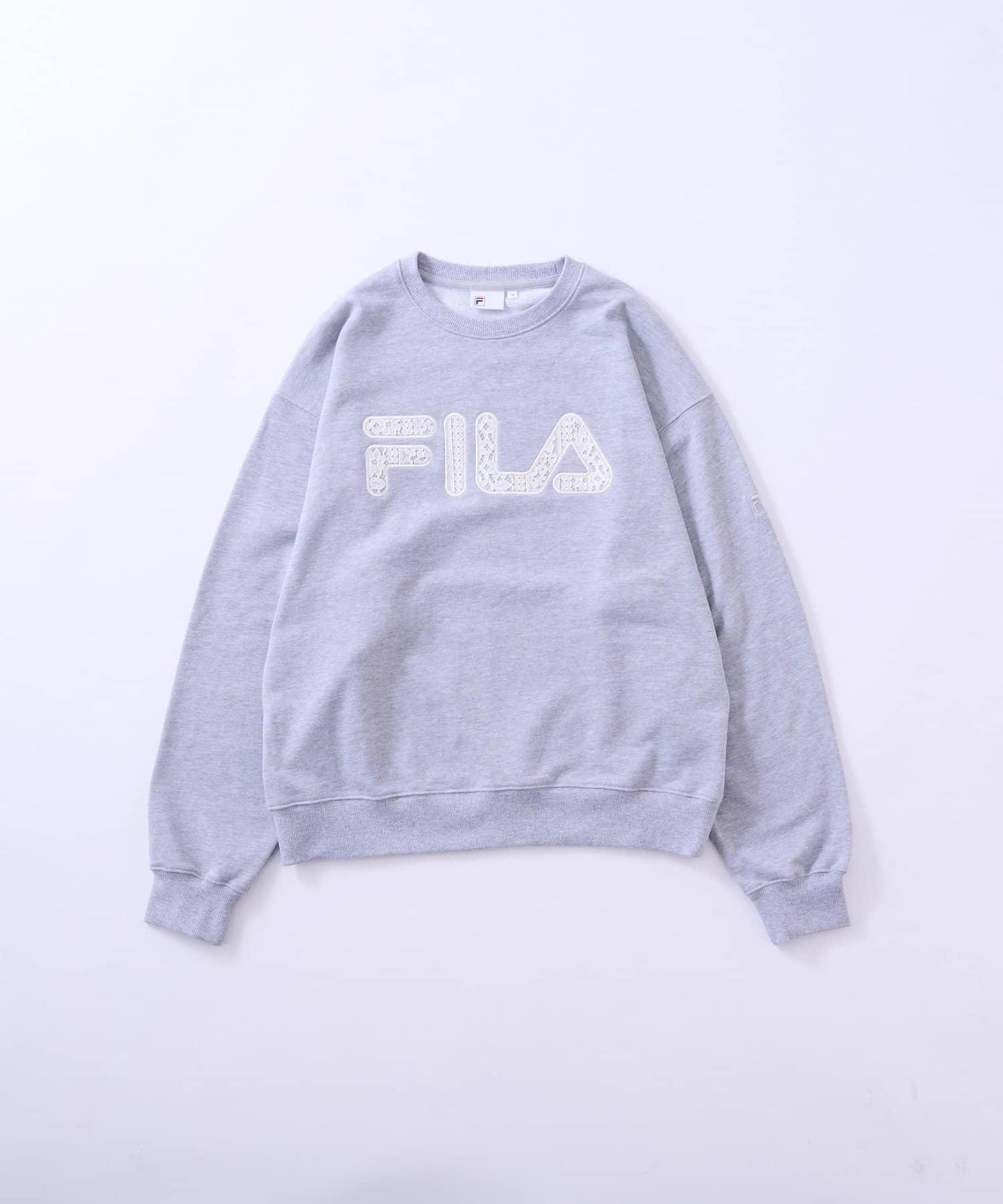 FILA 蕾絲拼接加絨圓領衛衣
