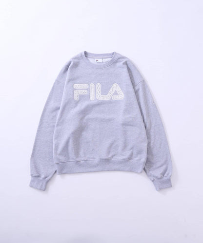 FILA 蕾絲拼接加絨圓領衛衣