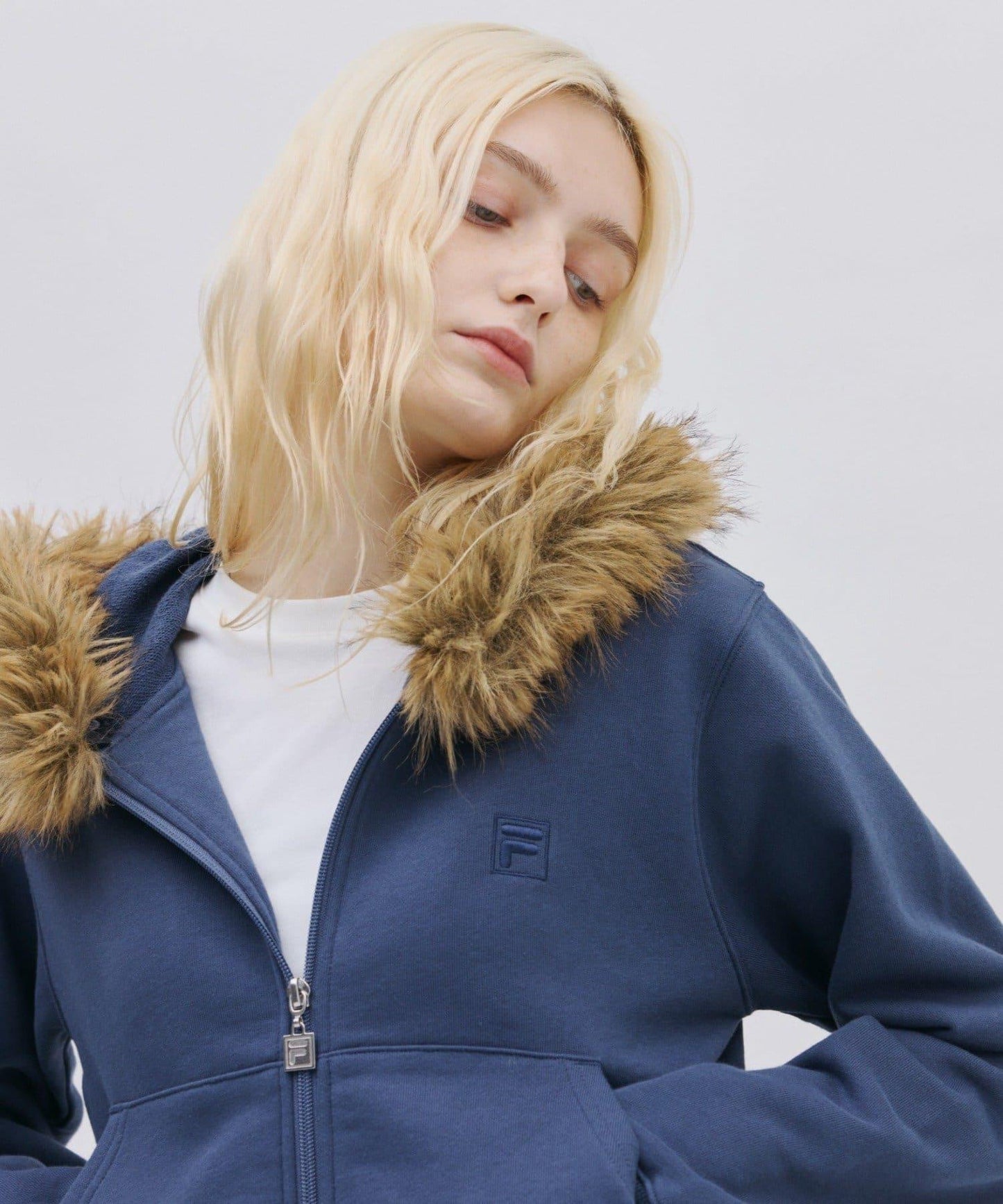 FILA 聯名 加絨連帽拉鍊衛衣