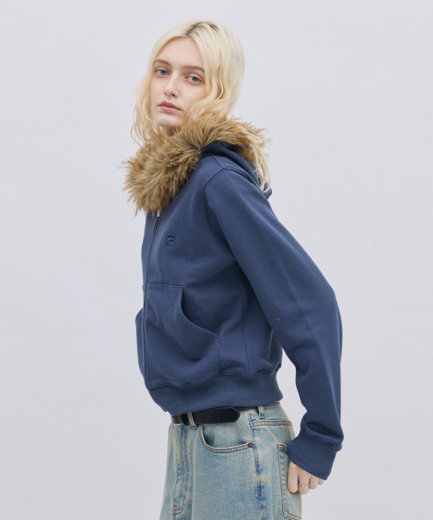 FILA 聯名 加絨連帽拉鍊衛衣