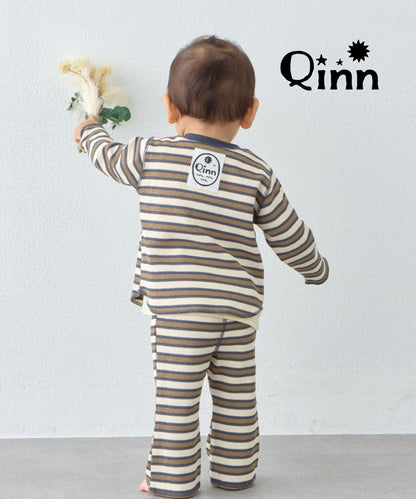Qinn華夫格條紋上衣
