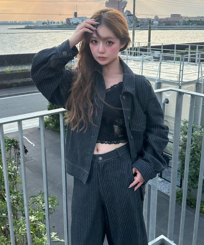 收腰牛仔夾克