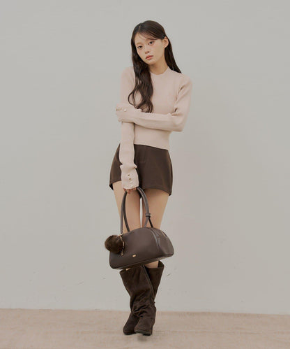 刺繡羅紋針織衫