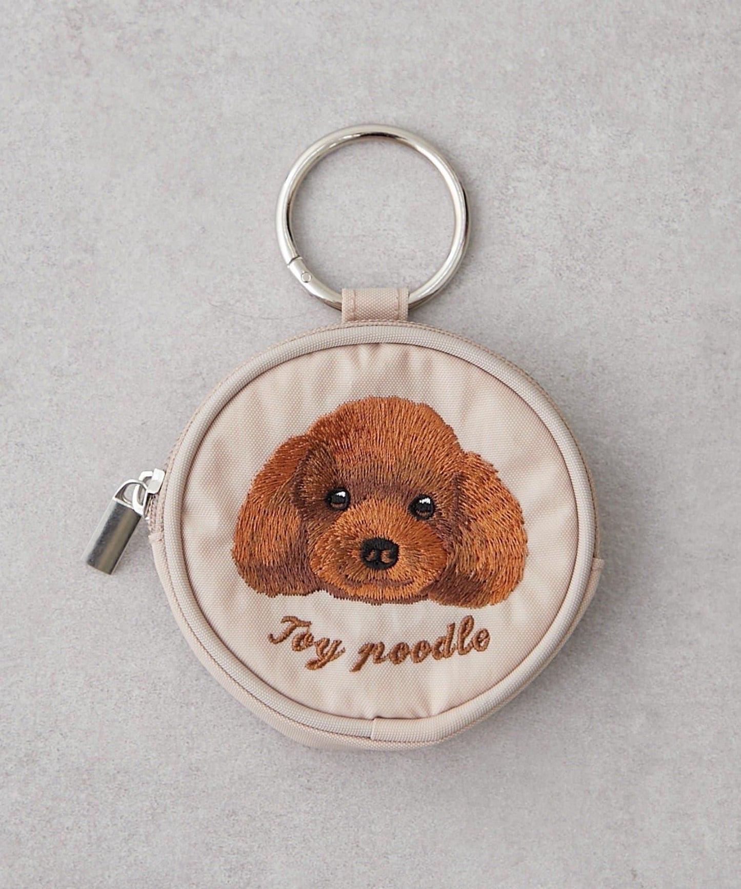 動物刺繡圓形化妝包