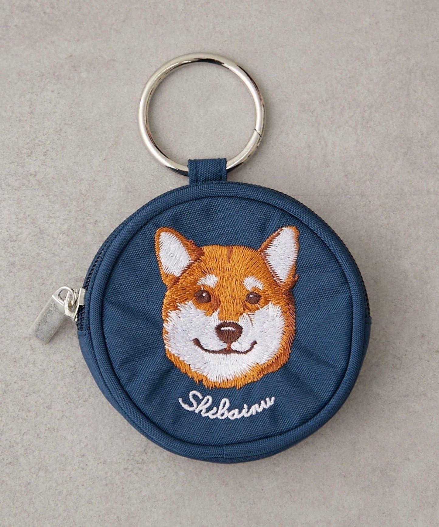 動物刺繡圓形化妝包