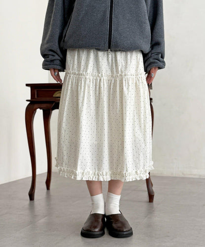 荷葉邊中長半身裙
