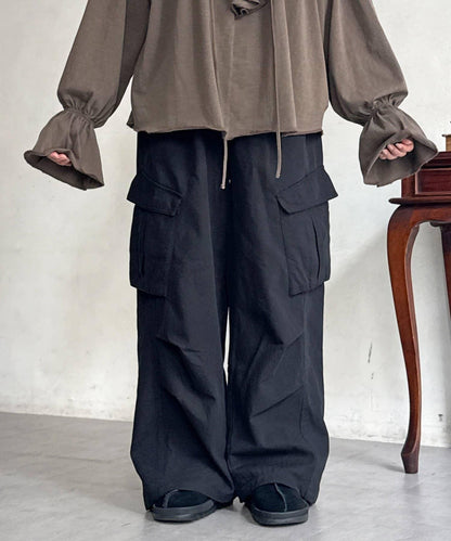 弧形剪裁工裝褲