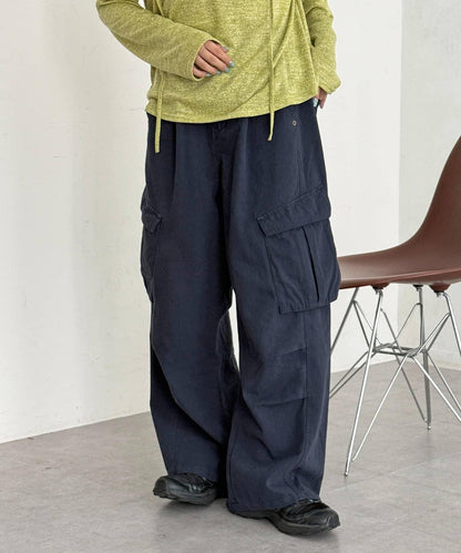 弧形剪裁工裝褲