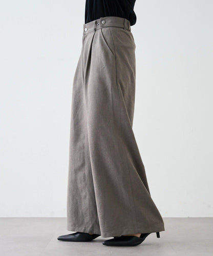 MIKU企畫  蜜桃絨鉚釘打褶長褲