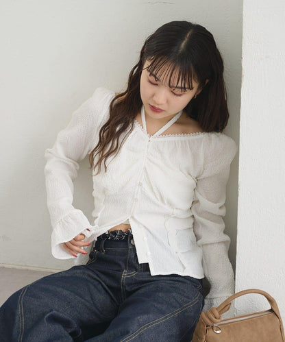 繫帶蝴蝶結襯衫