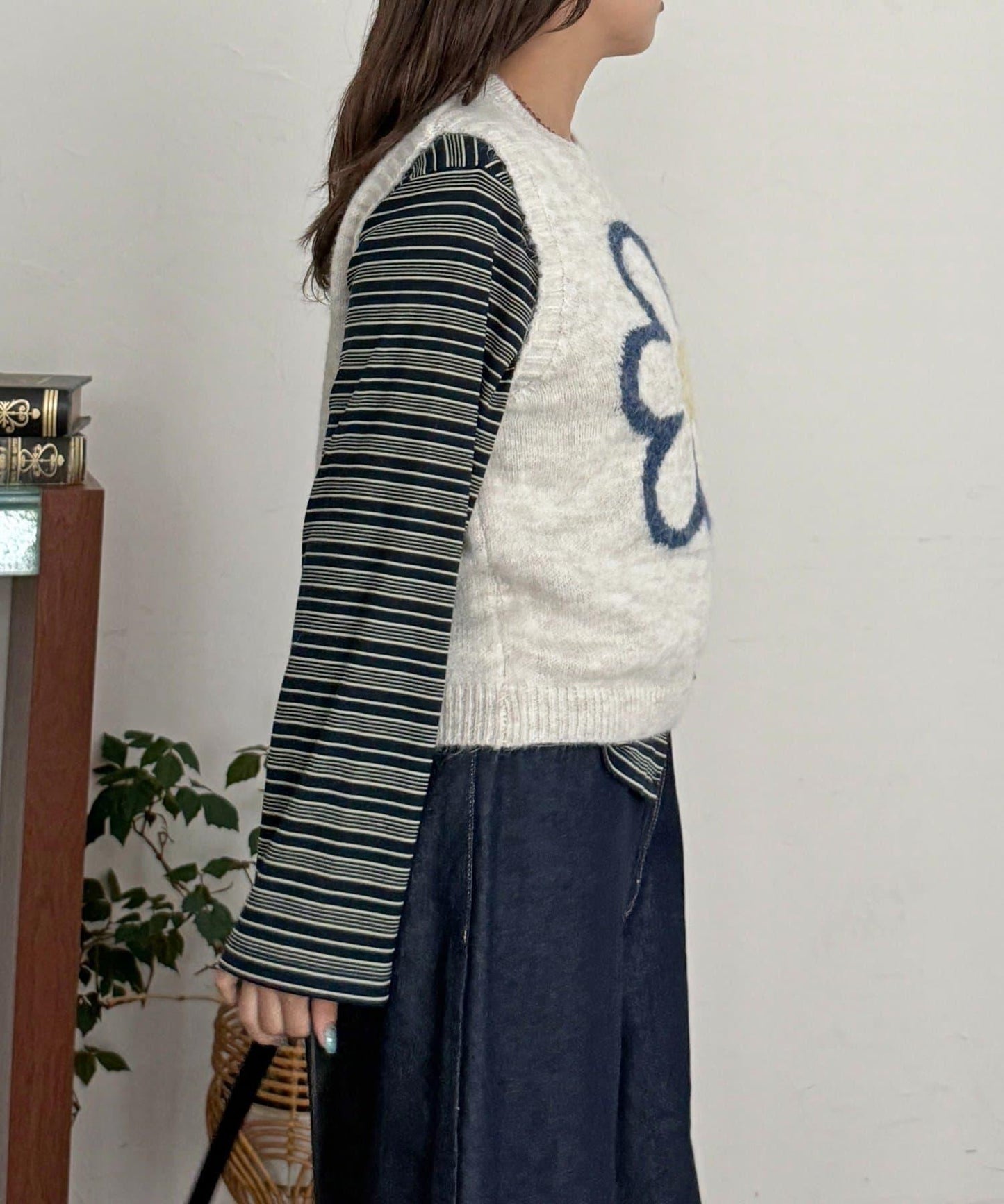花朵針織馬甲