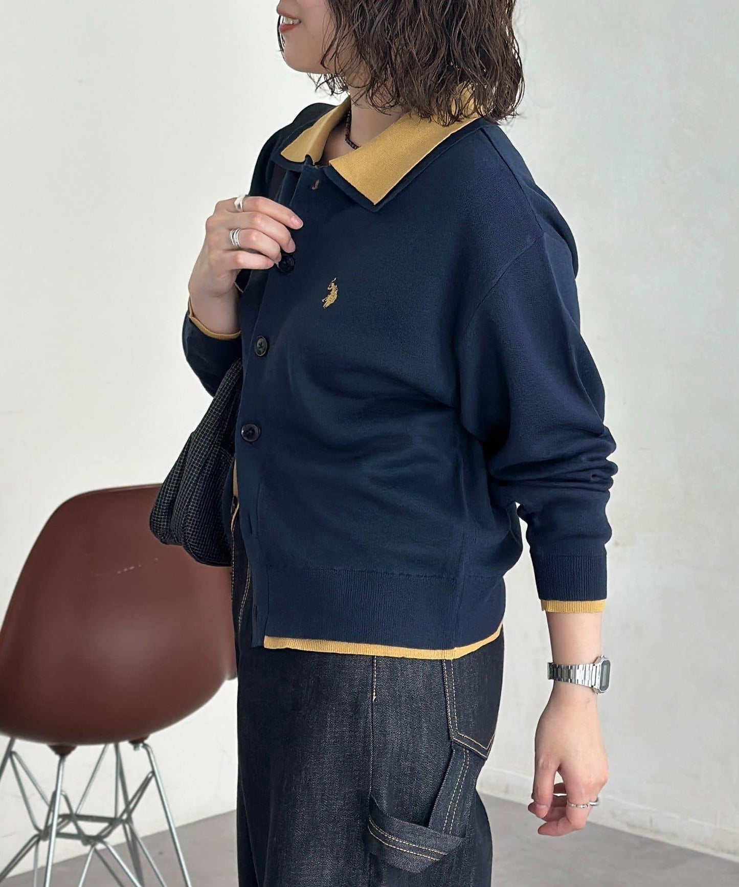 U.S. POLO ASSN. 假兩件針織襯衫