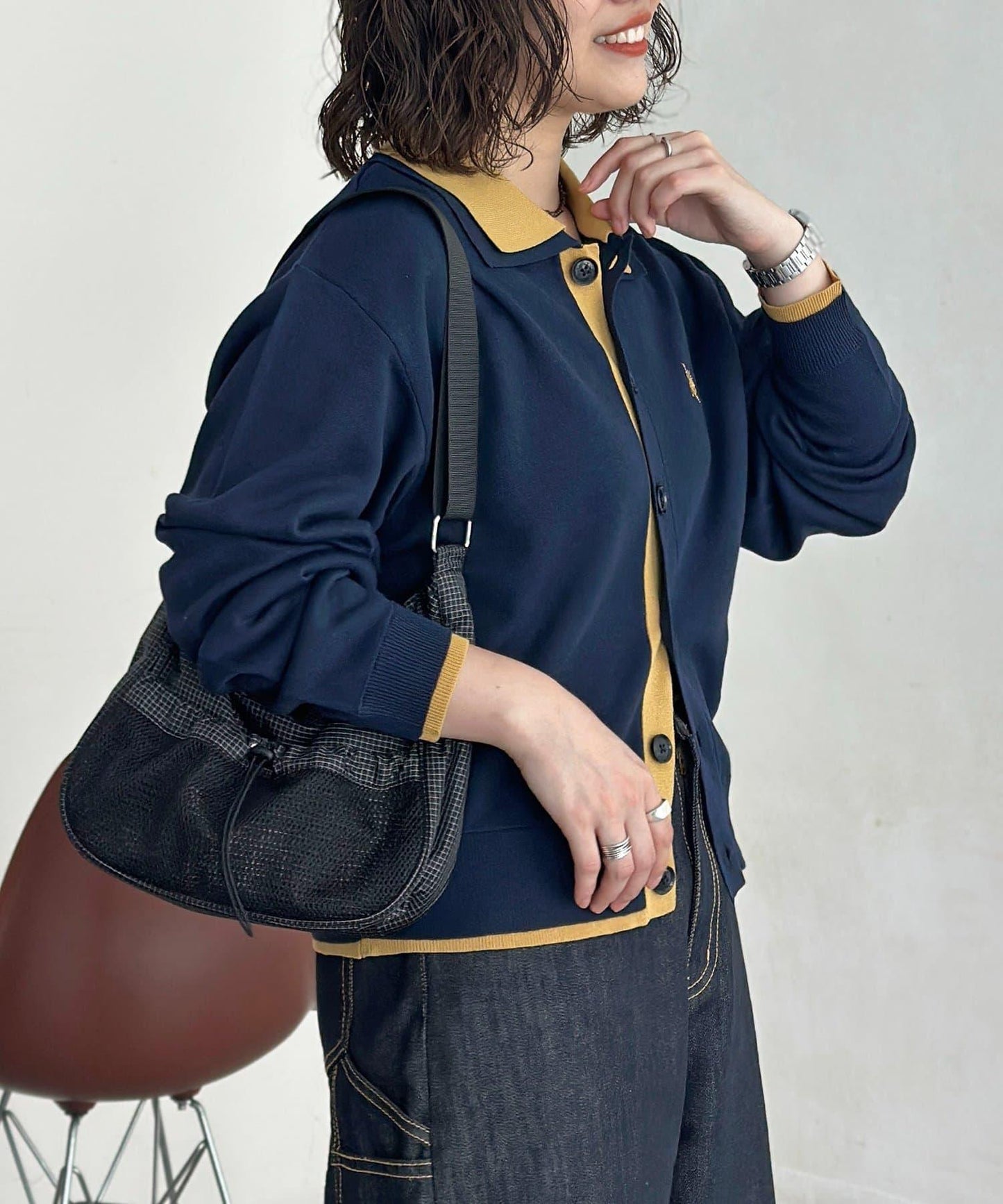 U.S. POLO ASSN. 假兩件針織襯衫