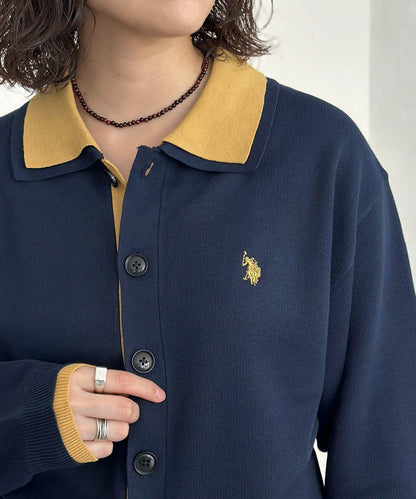 U.S. POLO ASSN. 假兩件針織襯衫