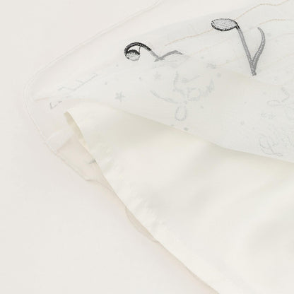 音符刺繡薄紗拼接連衣裙