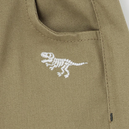 恐龍刺繡長款闊腿直筒褲