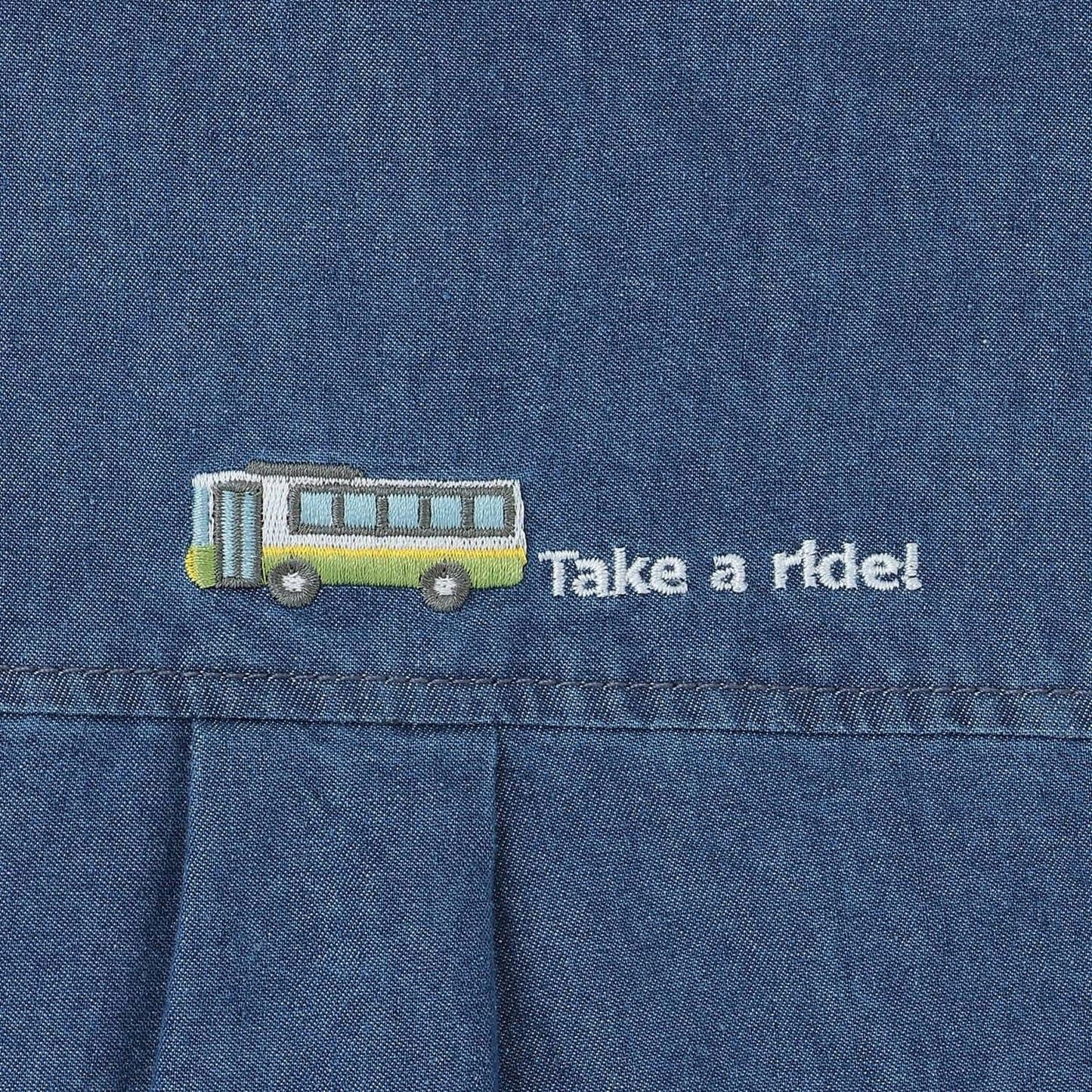 工程車刺繡長袖襯衫
