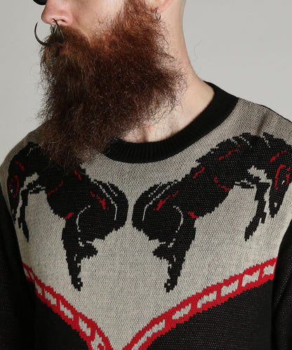 SCHOTT 50'S KNIT 棉質雙提花圓領套頭衫