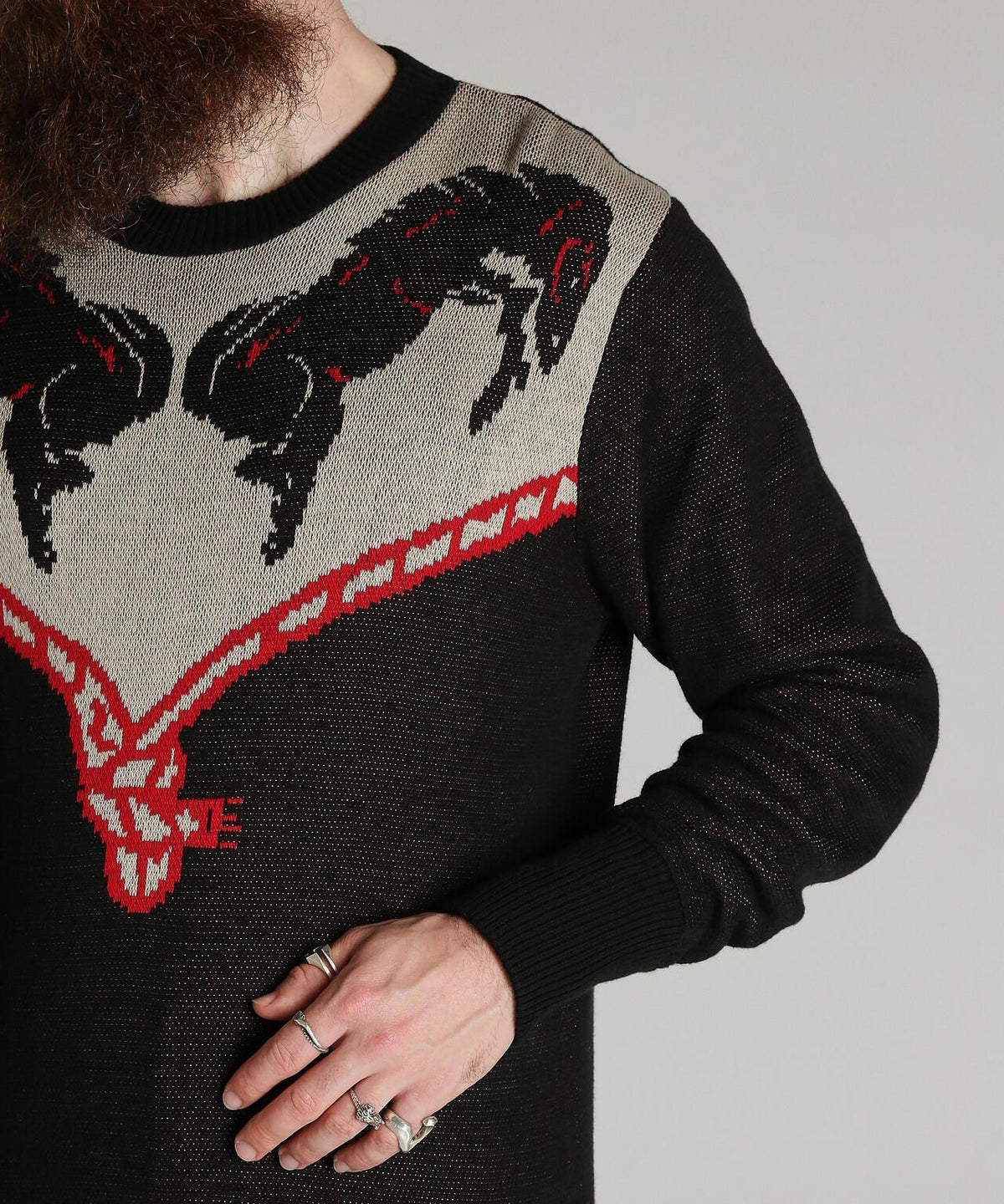 SCHOTT 50'S KNIT 棉質雙提花圓領套頭衫