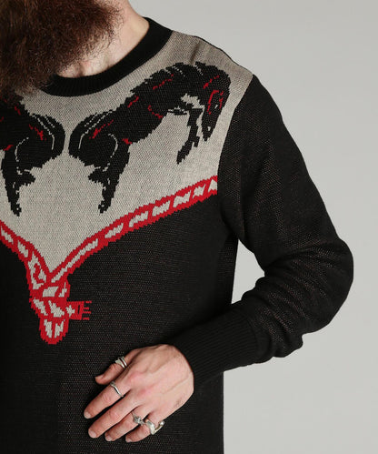 SCHOTT 50'S KNIT 棉質雙提花圓領套頭衫