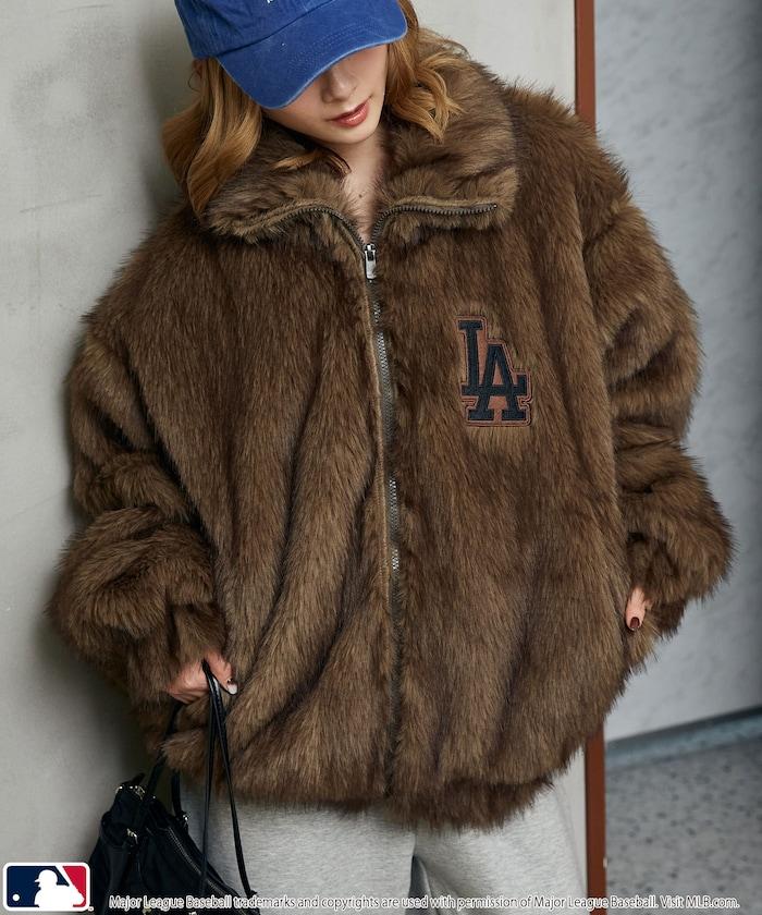 MLB 仿皮草夾克