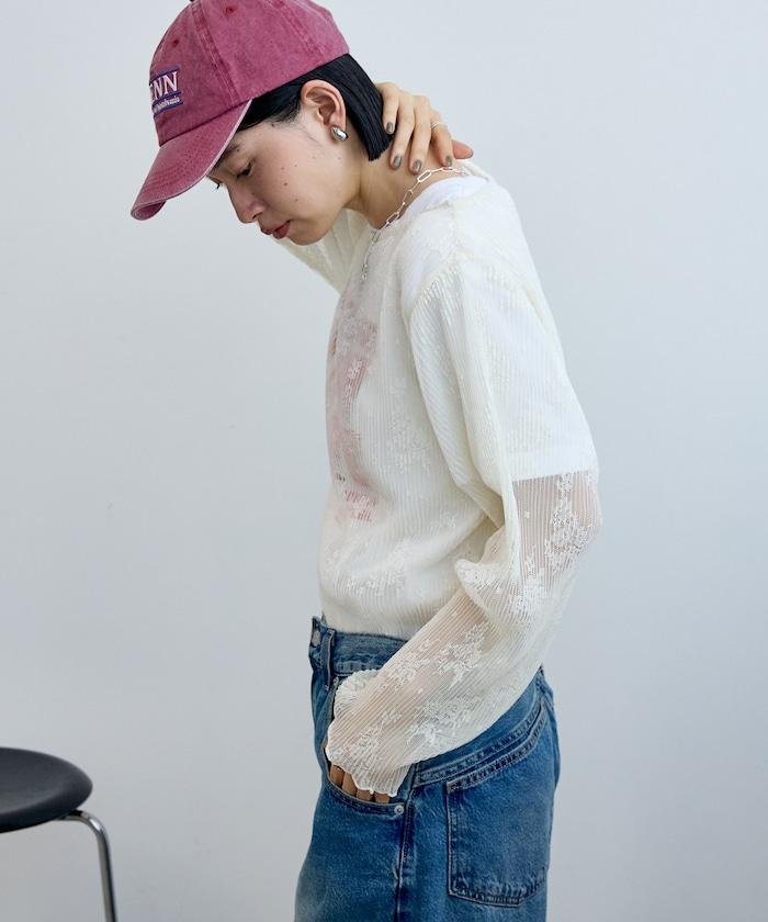 褶皺蕾絲襯衫