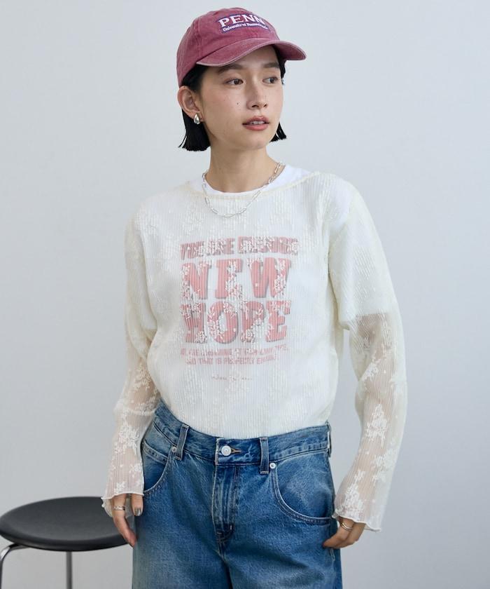 褶皺蕾絲襯衫